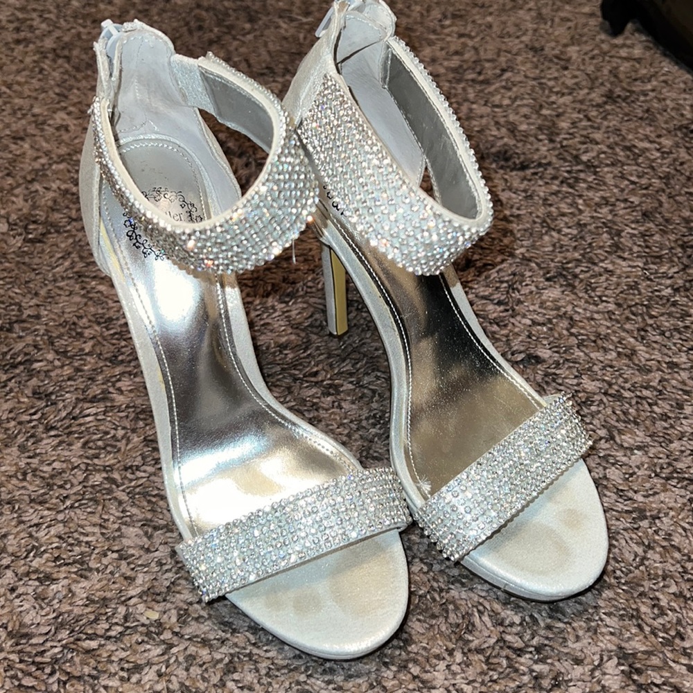 Silver Rhinestone Heels
